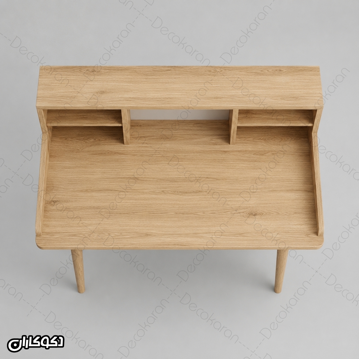 میز تحریر MDF مدل MT106 با قفسه‌های جانبی و فضای باز میانی