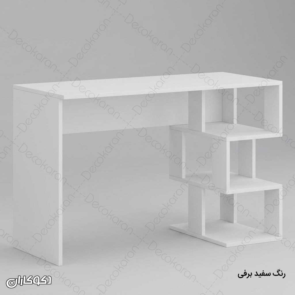 نمای نزدیک طبقات پلکانی و فضای کار میز مدل MT113