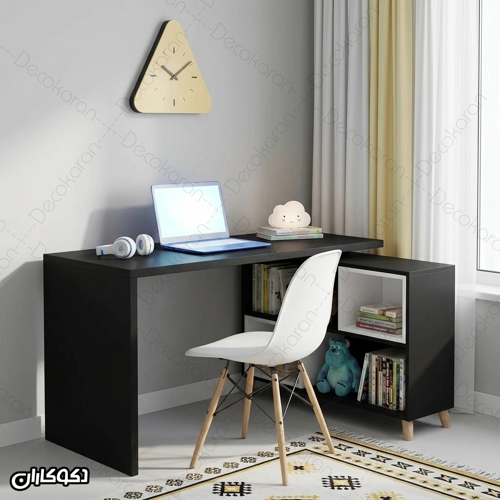 میز تحریر متحرک قرارگرفته در گوشه اتاق