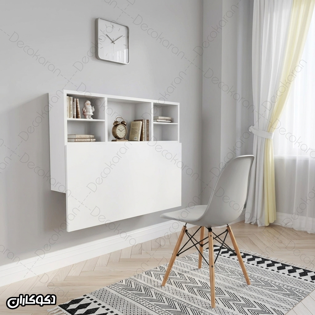 میز تحریر دیواری تاشو مدل MT135 در حالت بسته