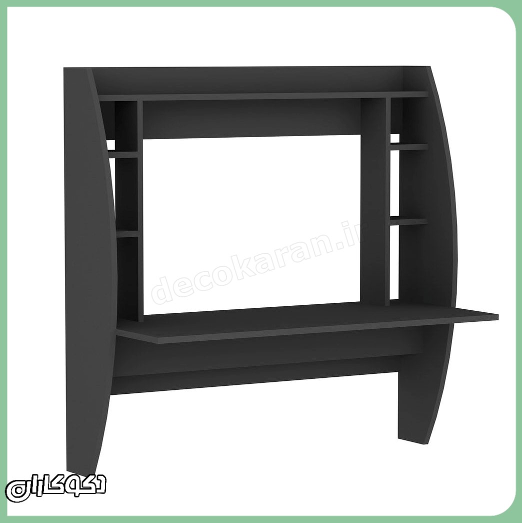 نمای نزدیک از میز تحریر کوچک و چندمنظوره دکوکاران مدل MT140 با شلف‌های کناری