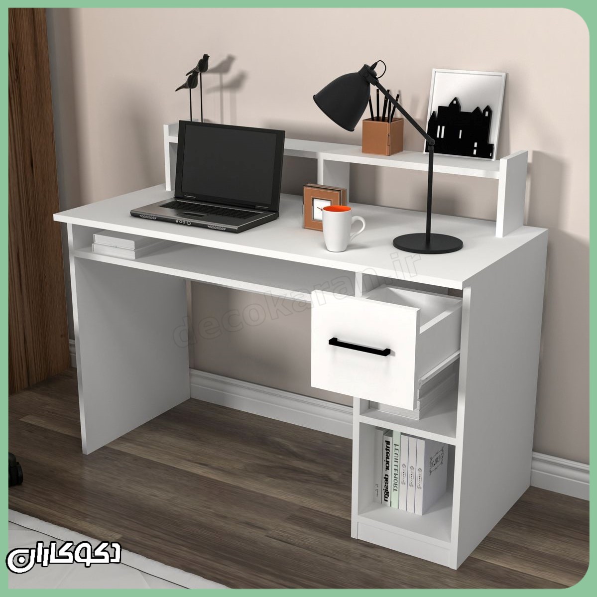 نقشه ابعاد میز تحریر MT141 دکوکاران با طراحی ارگونومیک و کاربردی