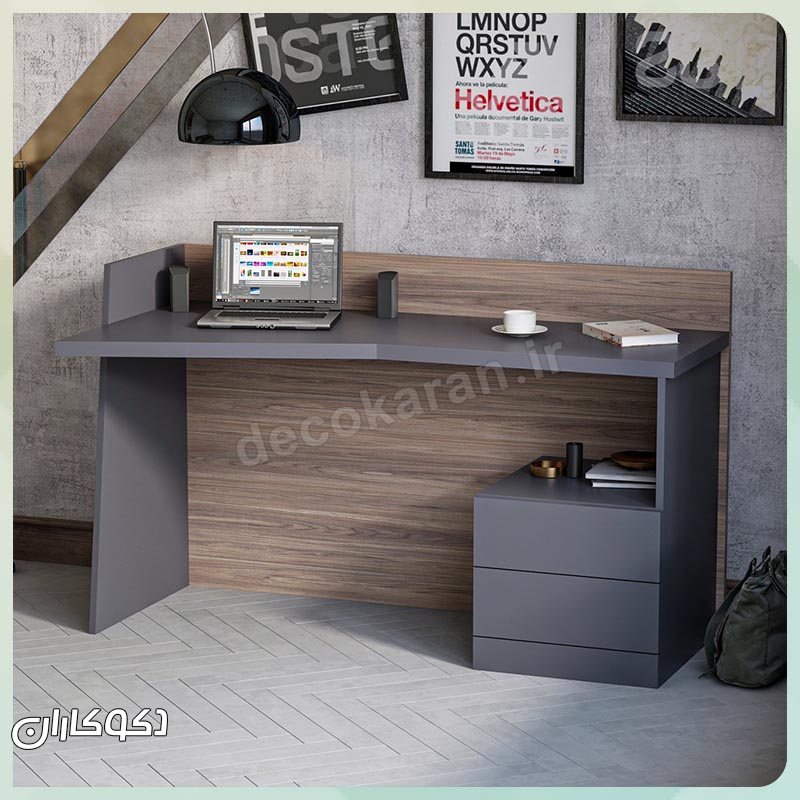جزئیات کشو و کتابخانه میز تحریر مدرن MT120 مناسب برای فضای کار خلاقانه
