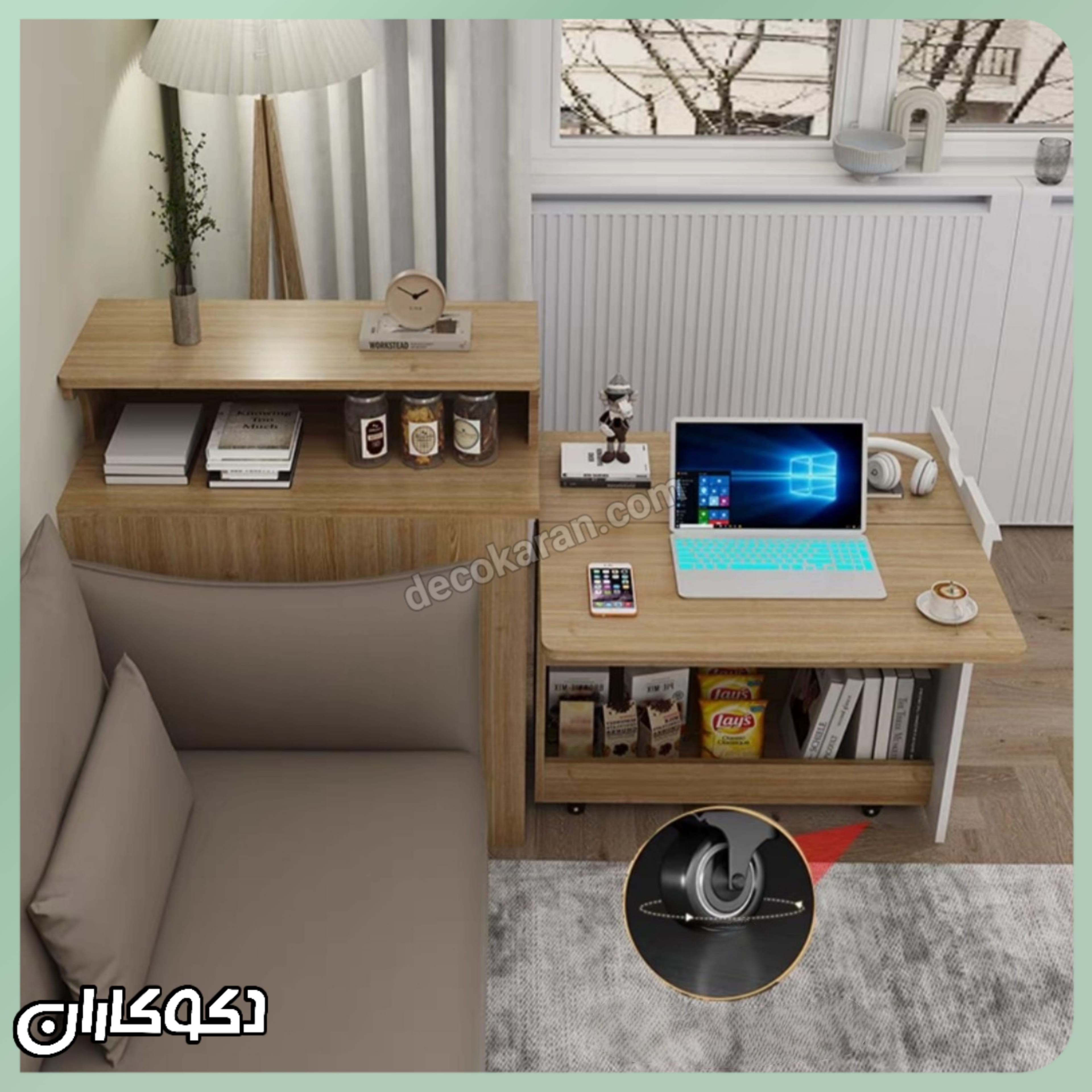 میز کنار مبلی با میز تحریر تاشو دکوکاران